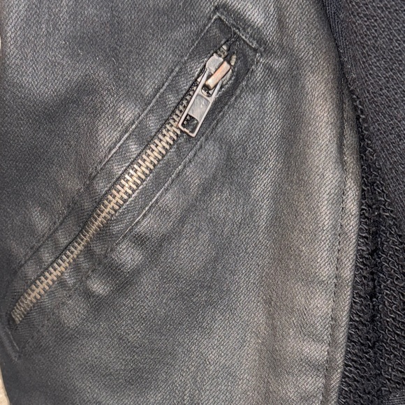 Free People Black Leather Jacket with Scarf Detail - Picture 4 of 6